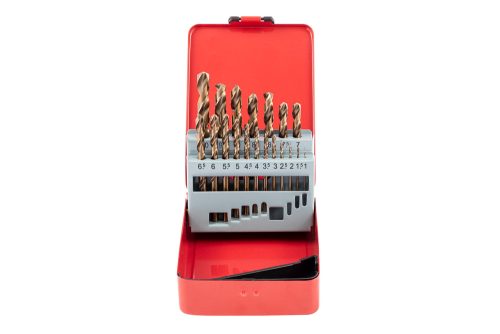 Quatros fémcsigafúró készlet HSS-CO 5%, 1-10 mm, 19 részes  , QS14793