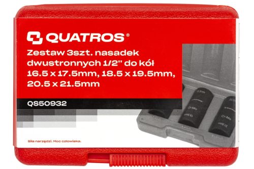Kétoldalas gépi dugókulcs készlet 1/2'' - 3 részes